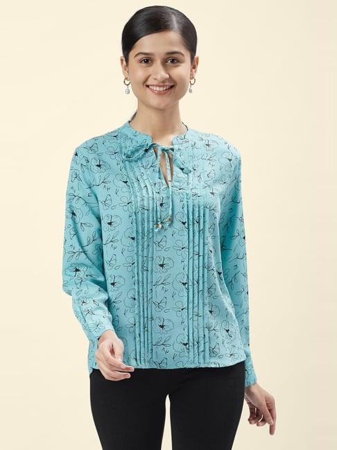 annabelle by pantaloons blue printed top