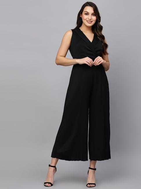 mafadeny black midi jumpsuit