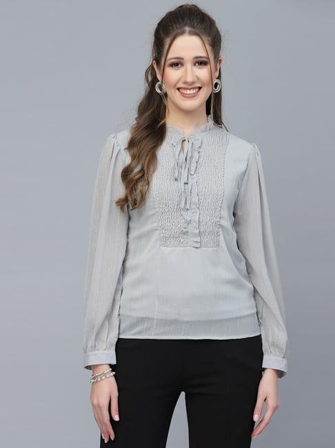 mafadeny grey regular fit top