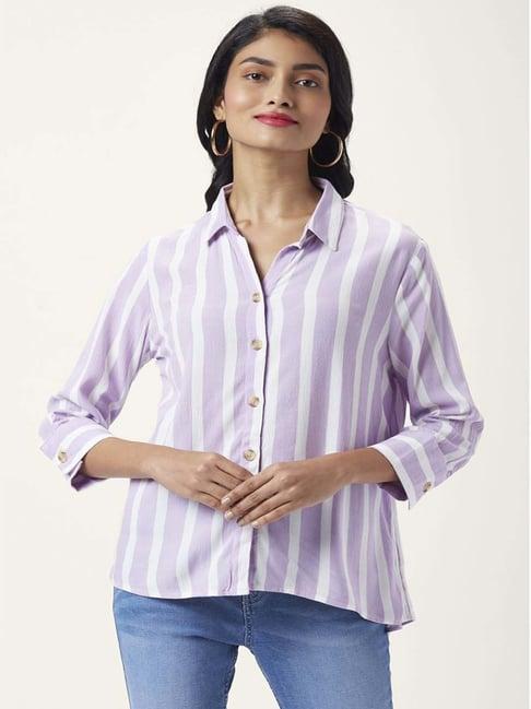 honey by pantaloons lilac striped shirt