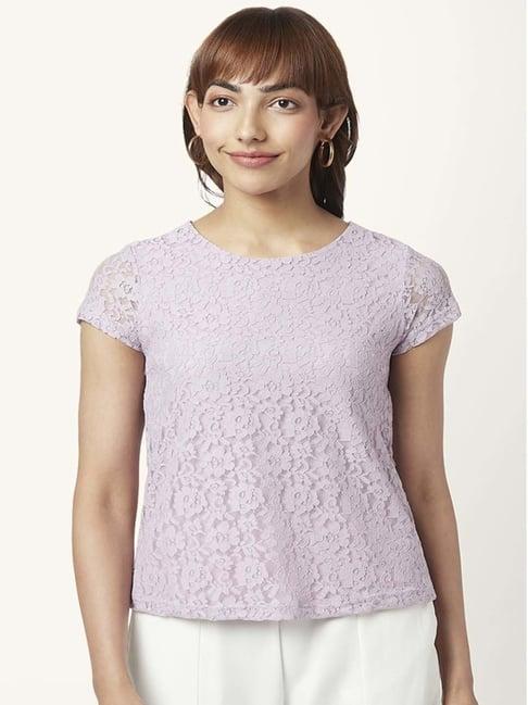 honey by pantaloons lilac self pattern top