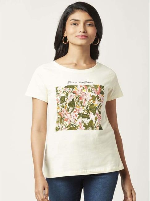 honey by pantaloons cream cotton graphic print t-shirt