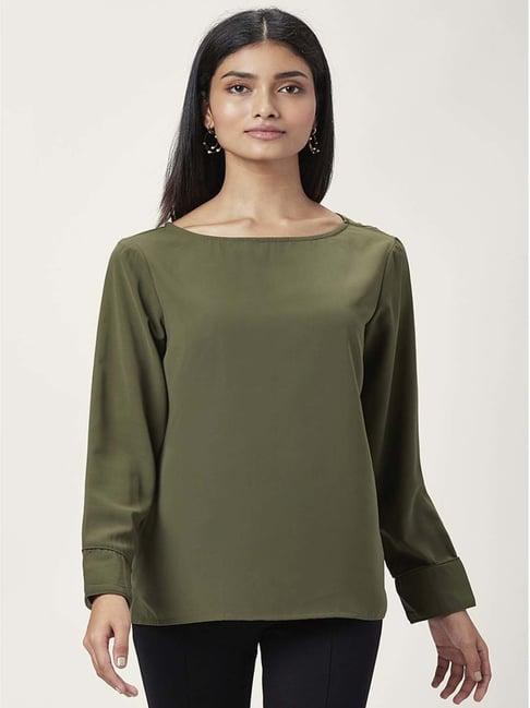 annabelle by pantaloons green comfort fit top