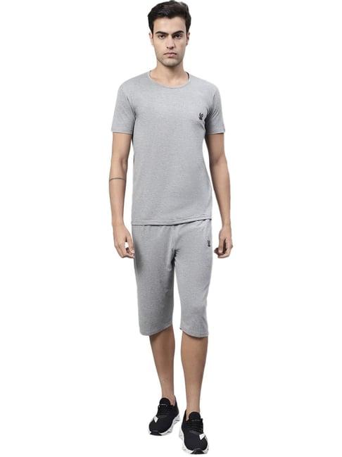 vimal jonney grey melange cotton regular fit tracksuit