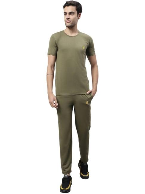 vimal jonney light olive cotton regular fit tracksuit