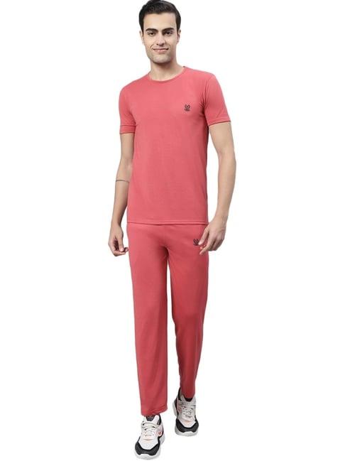 vimal jonney pink cotton regular fit tracksuit