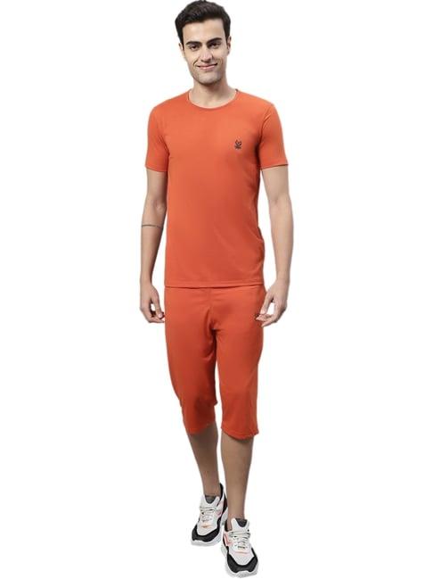 vimal jonney rust cotton regular fit tracksuit