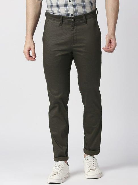 dragon hill olive green slim fit trousers