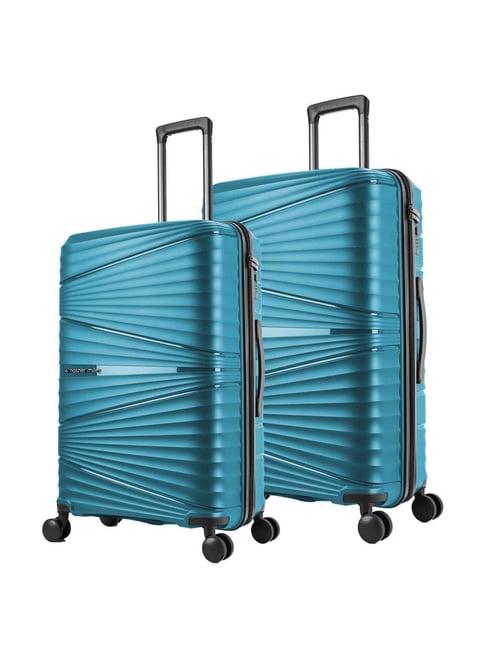 nasher miles mumbai hard-sided polypropylene luggage set of 2 dark green trolley bags (65 & 75 cm)