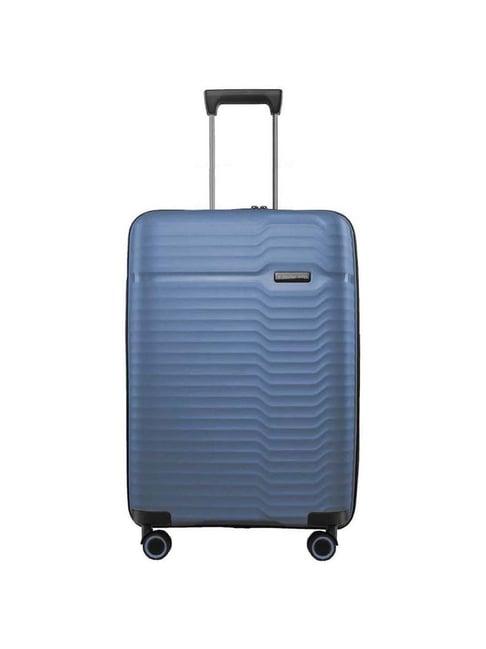 nasher miles sahara hard-sided polypropylene check-in luggage navy blue 24 inch |65cm trolley bag