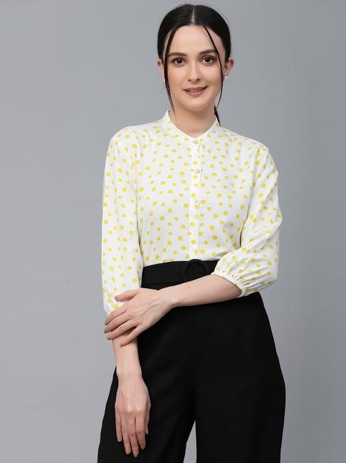 style quotient white polka dot shirt