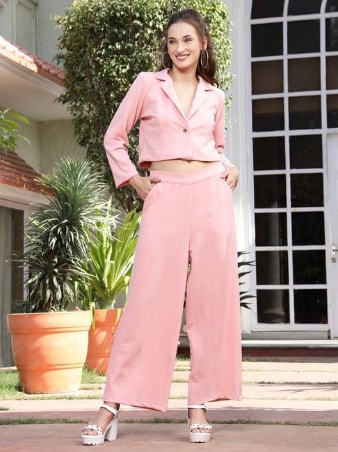 sera pink v neck co-ord set