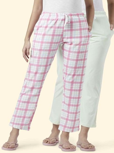 dreamz by pantaloons white cotton printed pyjamas