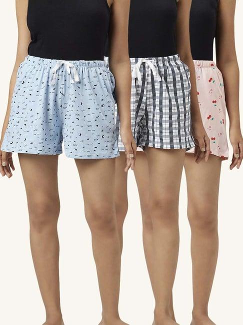 dreamz by pantaloons peach blue cotton printed shorts