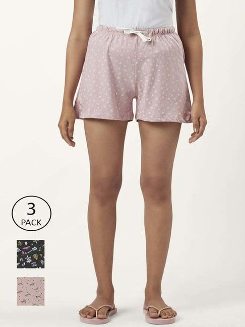 dreamz by pantaloons peach black cotton printed shorts