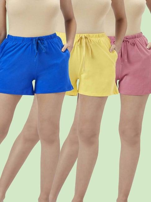 dreamz by pantaloons blue yellow cotton shorts