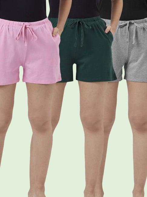 dreamz by pantaloons pink green cotton shorts