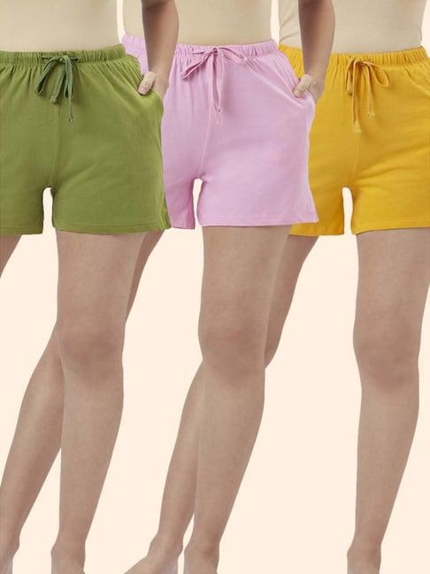 dreamz by pantaloons green pink cotton shorts