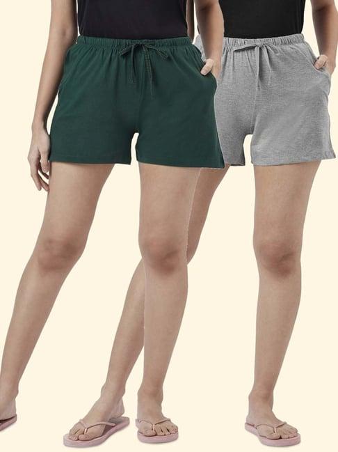 dreamz by pantaloons green grey cotton shorts