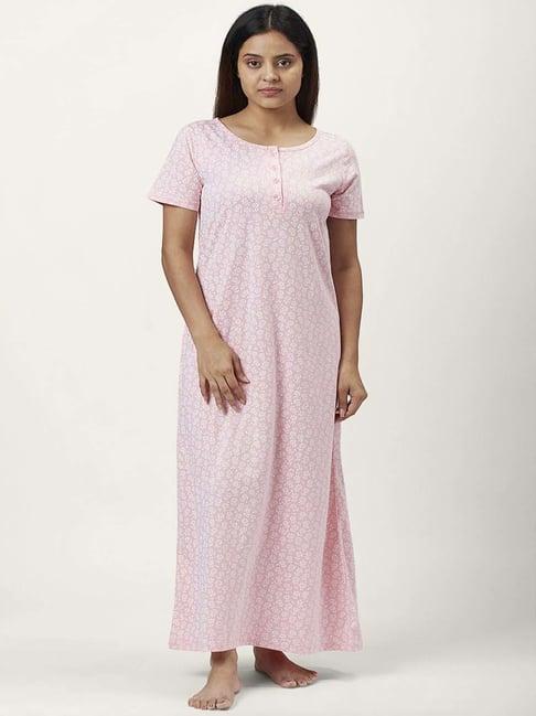 dreamz by pantaloons pink cotton printed nighty