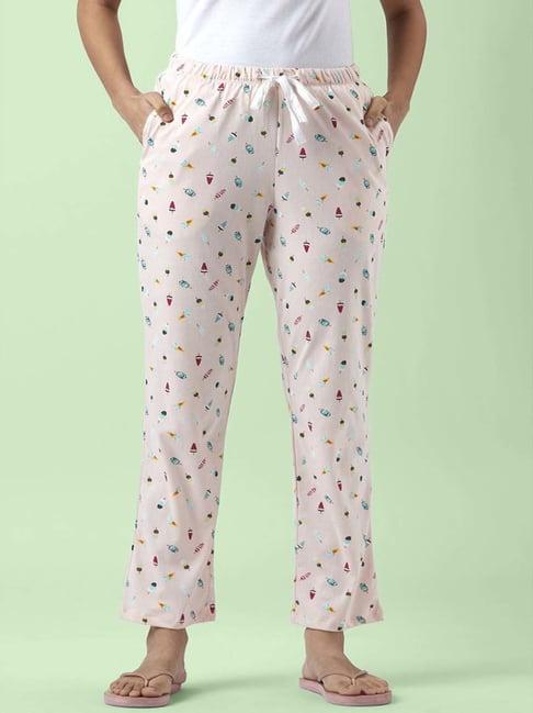 dreamz by pantaloons cream cotton printed pyjamas