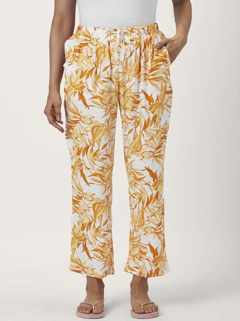 dreamz by pantaloons white yellow floral print pyjamas