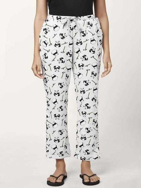 dreamz by pantaloons off-white cotton printed pyjamas