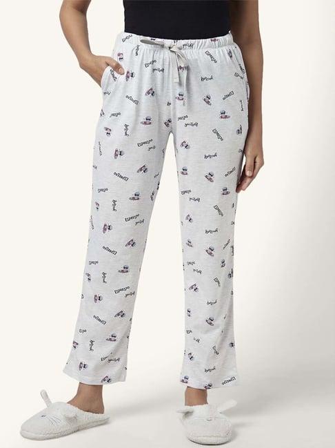 dreamz by pantaloons grey cotton printed pyjamas