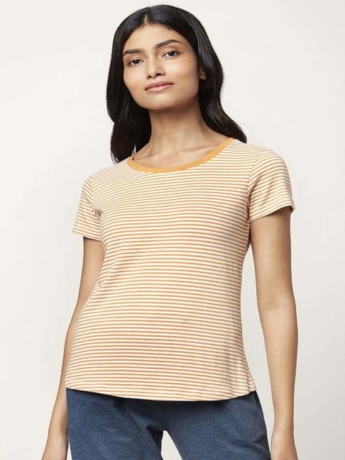 dreamz by pantaloons orange cotton striped top