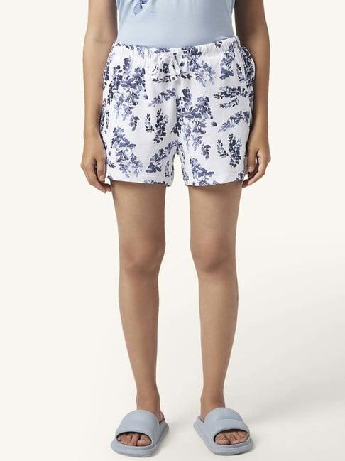 dreamz by pantaloons white cotton floral print shorts