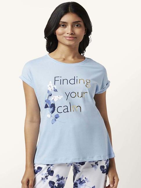 dreamz by pantaloons blue cotton graphic print t-shirt