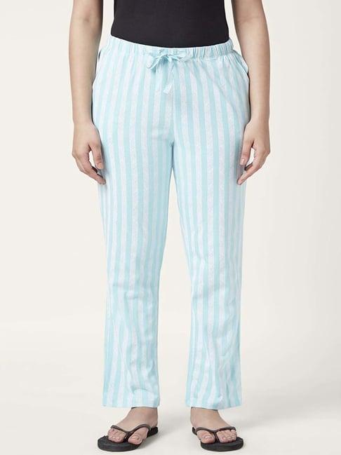 dreamz by pantaloons blue cotton striped pyjamas