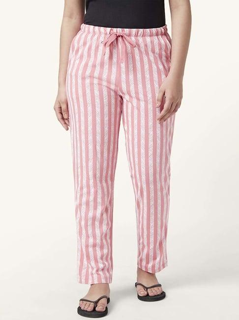 dreamz by pantaloons pink cotton striped pyjamas