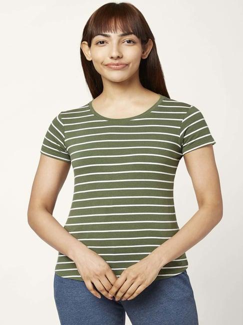 dreamz by pantaloons green cotton striped top