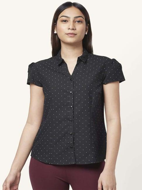 annabelle by pantaloons black printed shirt