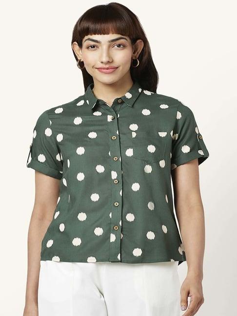 honey by pantaloons green printed shirt