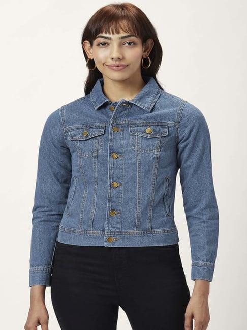 honey by pantaloons blue regular fit jacket