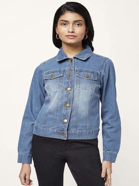 honey by pantaloons blue regular fit jacket