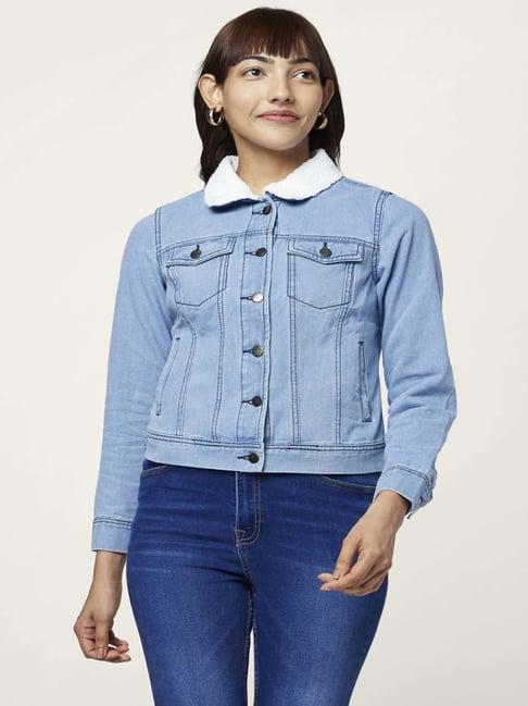 honey by pantaloons blue regular fit jacket