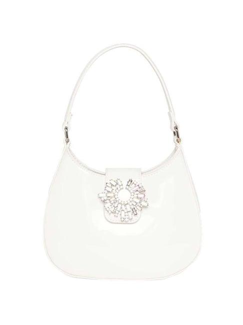 call it spring white solid medium shoulder bag