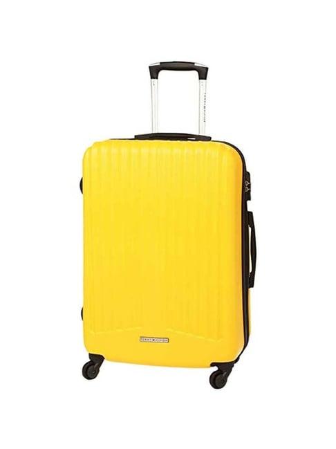 tommy hilfiger yellow 4 wheel small hard cabin trolley - 37.5 cm