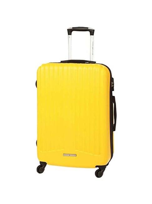 tommy hilfiger yellow 4 wheel large hard cabin trolley - 51 cm