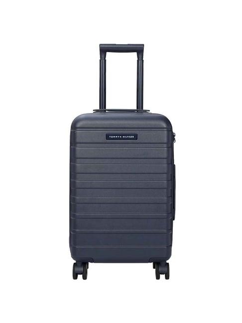 tommy hilfiger navy 8 wheel small hard cabin trolley - 35 cm