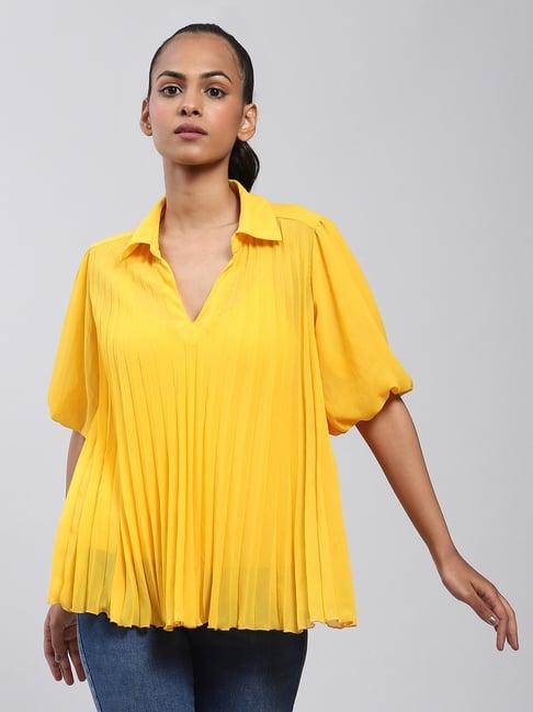 label ritu kumar yellow top with camisole