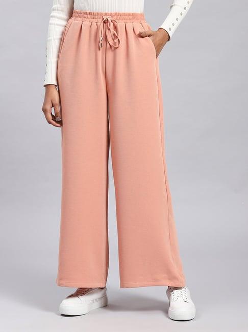 label ritu kumar peach relaxed fit mid rise pants