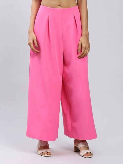 label ritu kumar pink relaxed fit mid rise pants