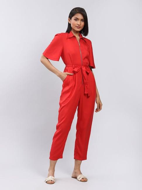 label ritu kumar red jumpsuit