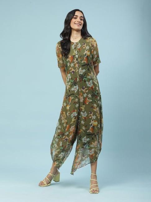 aarke ritu kumar green floral jumpsuit