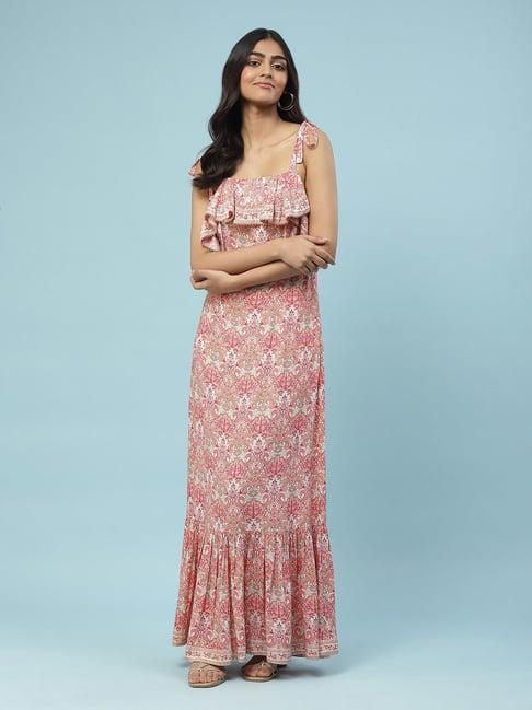 aarke ritu kumar pink floral maxi dress