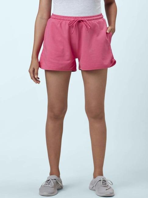 ajile by pantaloons pink cotton sports shorts